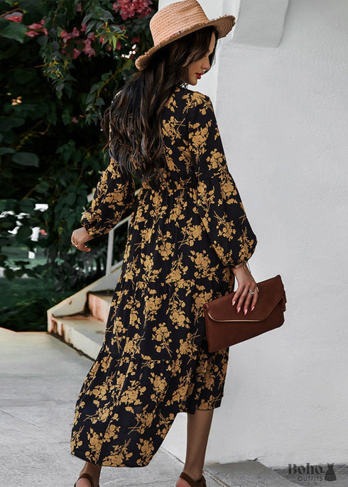 black boho bridesmaid dress